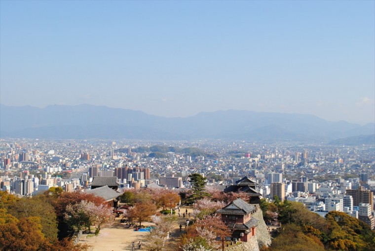 松山城の天守からの眺望