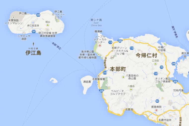伊江島の地図