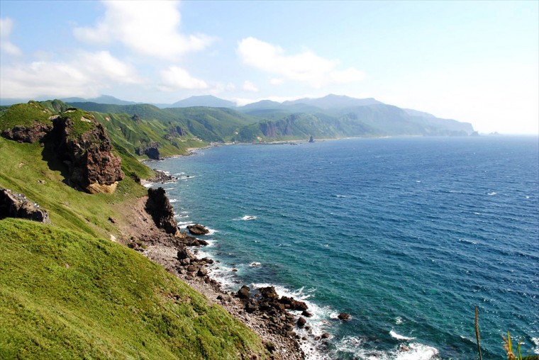 神威岬西側の景色
