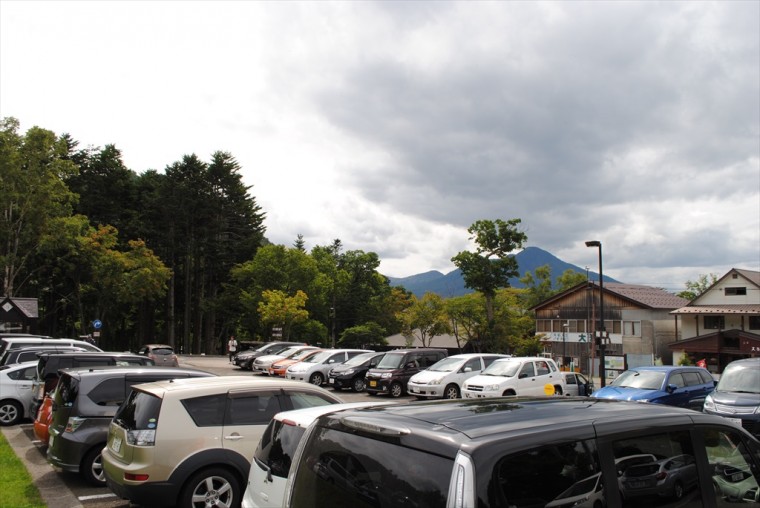 支笏湖畔の駐車場